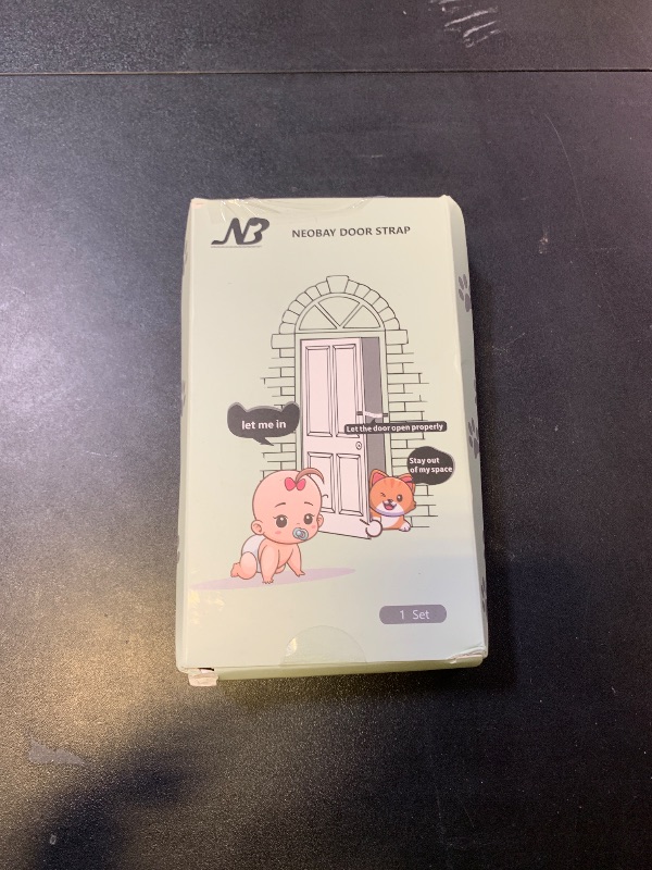 Photo 1 of Neobay Child Proof Door Lock with Adjustable Door Strap and Latch. No Need for Interior Cat Door. Keep Toddler Out of Room with Litter Box While Let Cat in Easily
