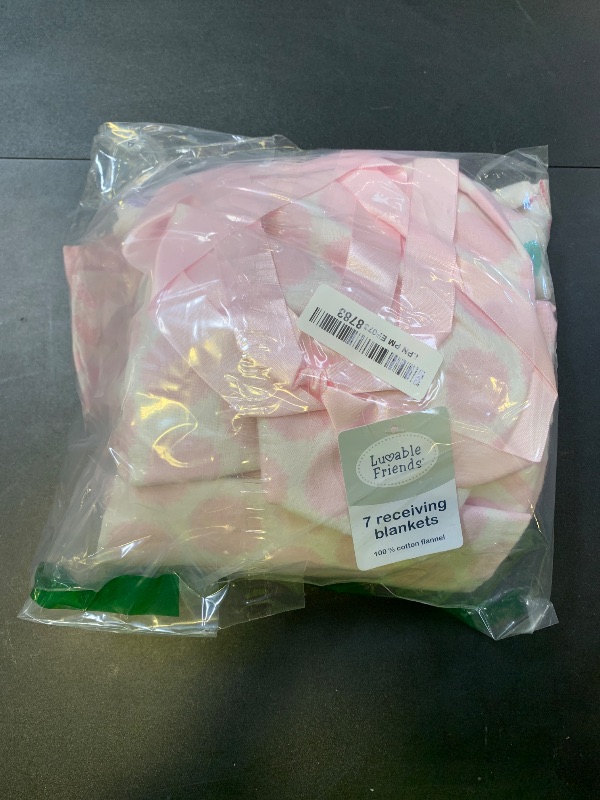 Photo 1 of Luvable Friends Unisex Baby Cotton Flannel Receiving Blankets, Pink Dots 7-Pack, One Size