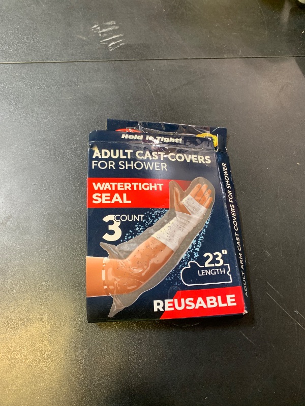 Photo 1 of 100% Waterproof Cast Covers for Shower Arm - Tight Seal - 3pk Adult Reusable Cast Protectors - Half Arm Bag Sleeves