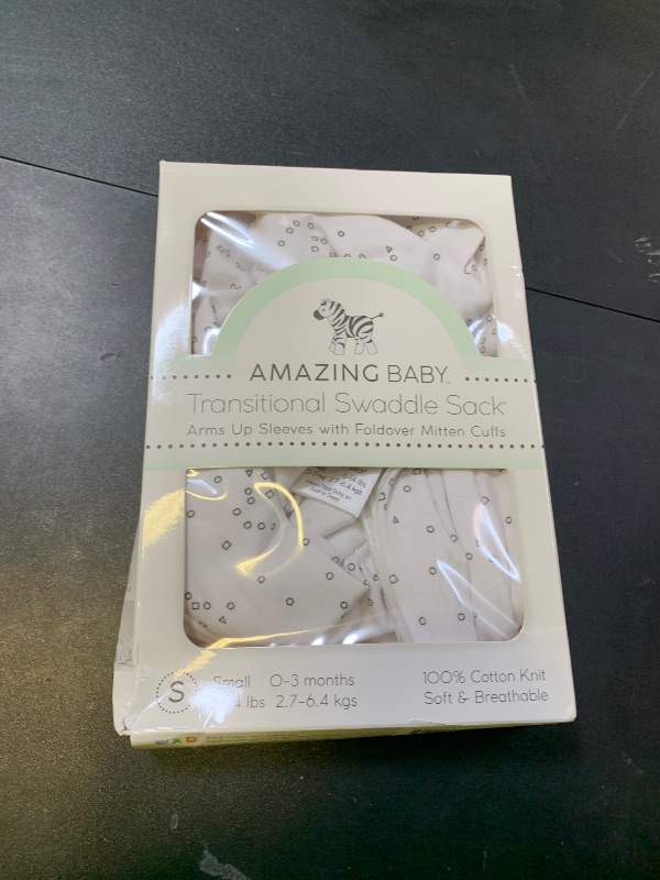 Photo 1 of Amazing Baby Transitional Swaddle Sack, Arms Up Half-Length Sleeves & Mitten Cuffs, Swaddle for Newborn Transition to Baby Sleep Sack Wearable Blanket, Small, 0-3 month, 6-14 lb, Sterling Confetti