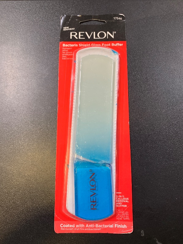 Photo 1 of Revlon Bacteria Shield Glass Foot Buffer with Anti-Bacterial Technology, Two Surfaces to Exfoliates & Smoothes Skin, Self-Clean & Fully Recyclable