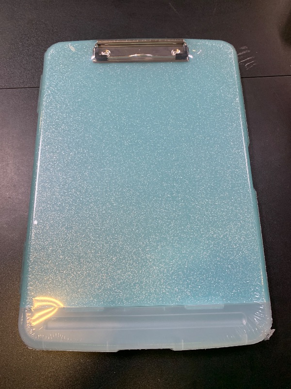 Photo 1 of Sooez Glitter Clipboard with Storage, High Capacity Clip Boards 8.5x11 with Pen Holder, Cute Clipboards with Low Profile Clip, Sparkle Plastic Organizer Case Box for Women & Kids, Side Opening