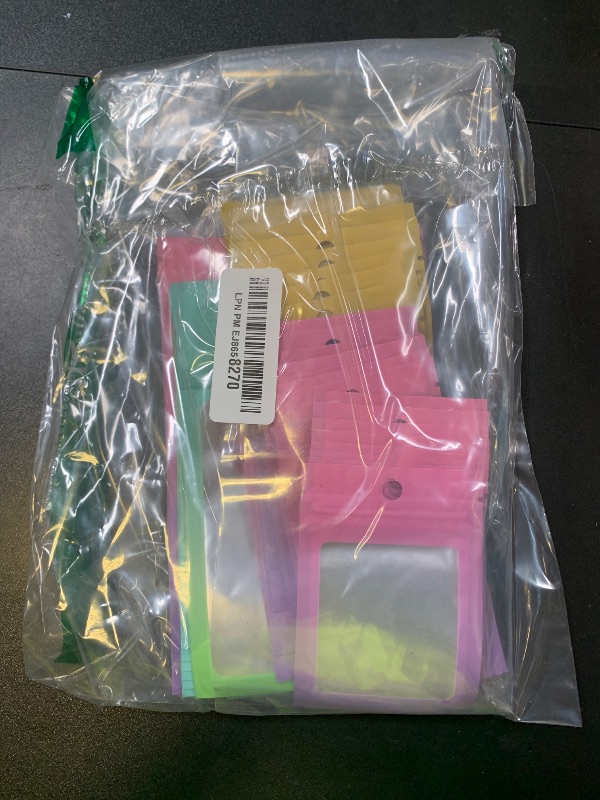 Photo 1 of 120 PCS Smell Proof Mylar Bags Resealable Odor Proof Bags Holographic Packaging Pouch Bag with Clear Window for Food Storage Eyelash Jewelry Candy Electronics Storage, 4 Sizes (Multicolor Gradient 02)