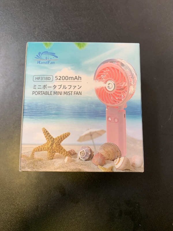 Photo 1 of HandFan 5200mAh Upgraded Handheld Misting Fan, Personal Mister Fan, Spray Water Mist Fans USB Rechargeable, Electric Mini Cooling Ice AC Fans for Summer Beach Travel Gifts for Women(Pink)