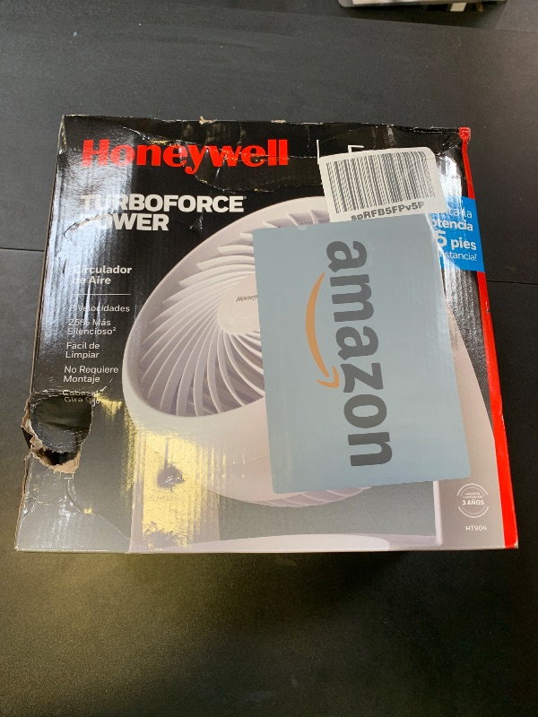 Photo 1 of Honeywell HT-904 TurboForce Tabletop Air Circulator Fan, Small, White – Quiet Personal Fan for Home or Office, 3 Speeds and 90 Degree Pivoting Head