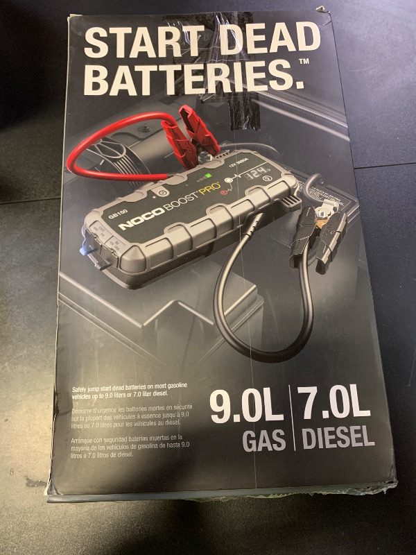 Photo 1 of NOCO Boost GB150: 3000A UltraSafe Jump Starter – 12V Lithium Battery Booster Pack, Portable Jump Box, Power Bank & Jumper Cables - for 9.0L Gas and 7.0L Diesel Engines