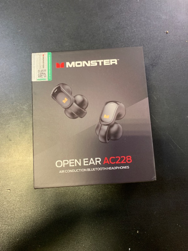 Photo 1 of Monster Open Ear AC228 Wireless Headphones, Clip-On Earbuds, Adaptive Comfort, Immersive Audio, Bluetooth 6.0 Open Ear Earphones with ENC Clear Call, 30H Playtime, IPX5 Water Resistant, Black