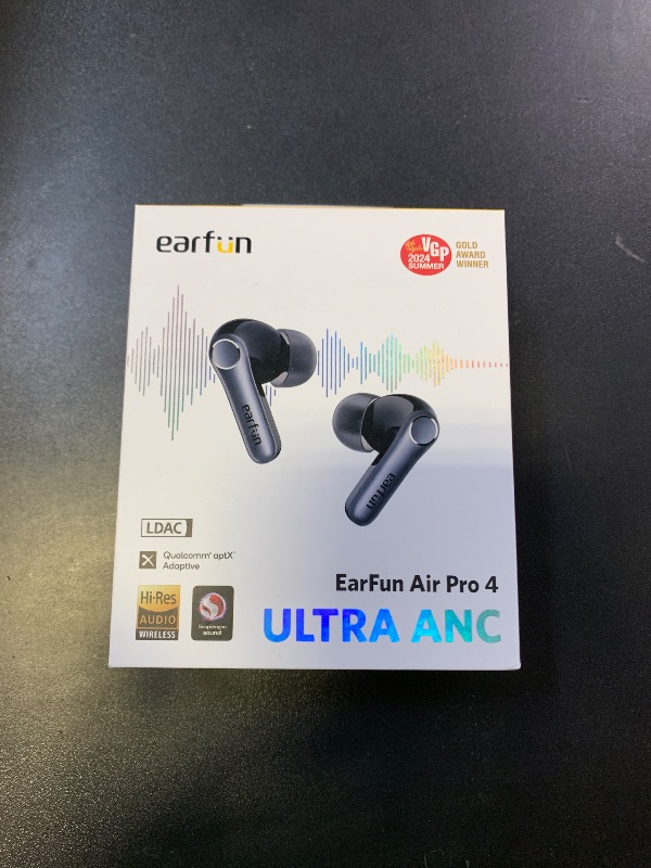 Photo 1 of EarFun Air Pro 4 Adaptive Hybrid Noise Canceling Wireless Earbuds, Qualcomm Snapdragon Sound, aptX™ Lossless, 6 Mics AI CVC 8.0 Call, LDAC Hi-Res Audio, 52H Playtime, Bluetooth 5.4, in-Ear Detection