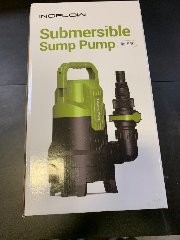 Photo 1 of InoFlow Sump Pump 3/4 HP 3430GPH Submersible Water Pump with 20ft Cord, Utility Pump for Pool Draining, Basement, Backyard Flooding, Quick-Connect Design