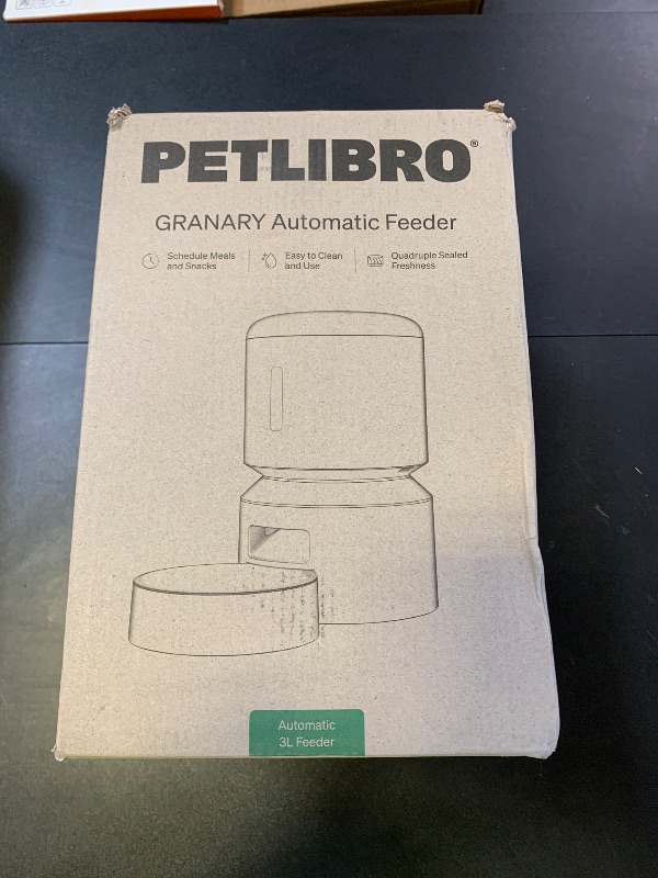 Photo 1 of PETLIBRO Automatic Cat Feeder, Automatic Dog Food Dispenser with Freshness Preservation, Timed Pet Feeders for Dry Food, Up to 50 Portions 6 Meals Per Day, Granary Black