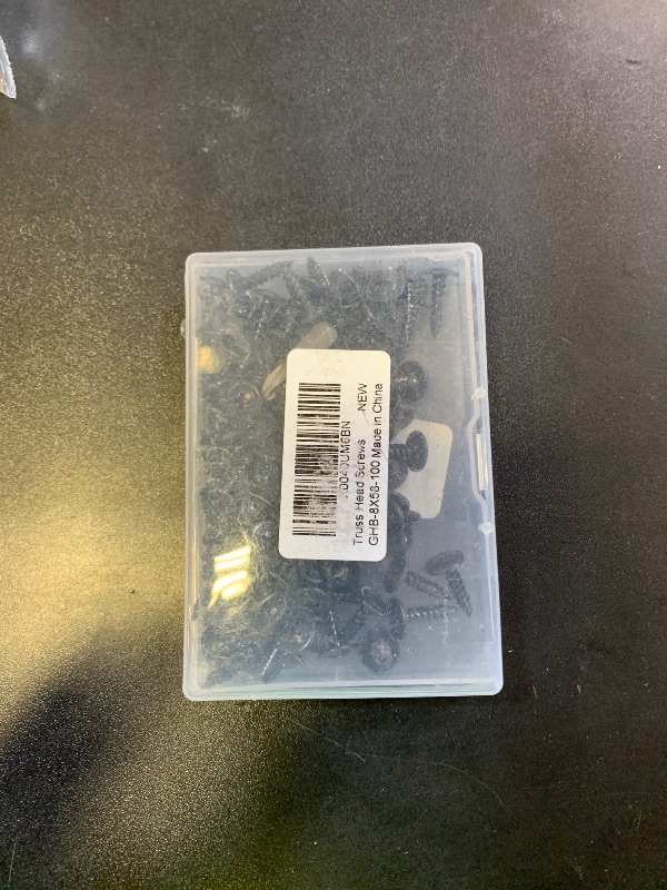 Photo 1 of #8 x 5/8" Black Truss Head Wood Screws Fast Self Tapping Wafer Head, Alloy Steel, 100 PCS