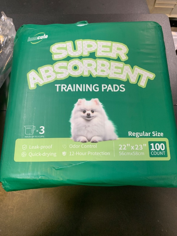Photo 1 of IMMCUTE Puppy Pee Pads 22"x23"-100 Count | Dog Pee Training Pads Super Absorbent & Leak-Proof | Disposable Pet Piddle and Potty Pads for Puppies | Dogs | Doggie| Cats | Rabbits