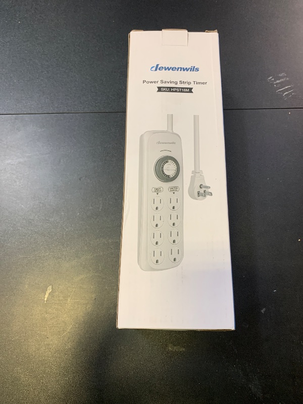 Photo 1 of DEWENWILS Mechanical Timer Power Strip with 8 Outlets, Flat Plug, 6ft Long Cord, Overload Protection, Indoor Timer for, Bearded Dragon Tanks, Aquarium, Grow Lights, Plants, Reptile Light, UL Listed