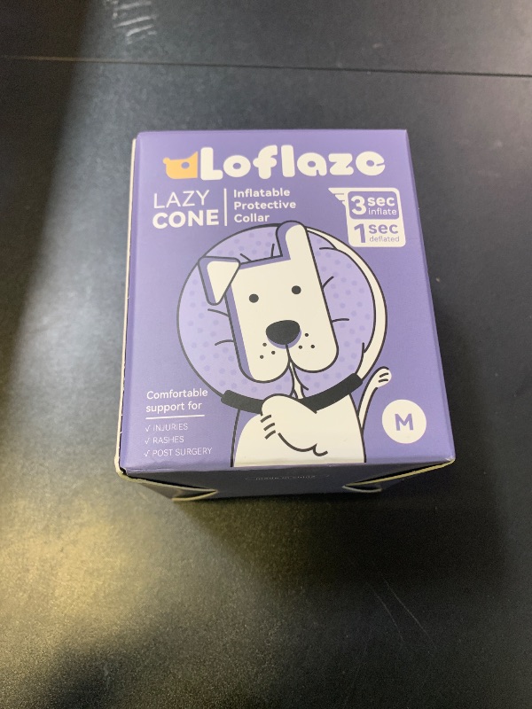 Photo 1 of Loflaze Inflatable Dog Cone Collar - Dog Neck Donut Cone Collar Alternative After Surgery - Soft Cone for Large Medium Small Dogs Cats - Alternative Recovery E Collar (Blue, M)