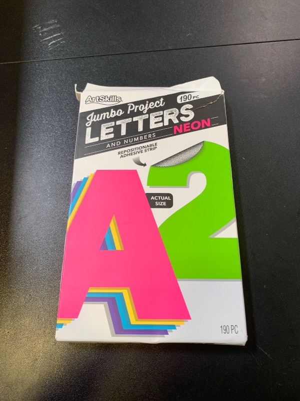 Photo 1 of ArtSkills Poster Letters 4” Paper Letters for Poster Board Projects, Classroom Bulletin Boards, Sign Making Supplies, Neon, 190 Pieces