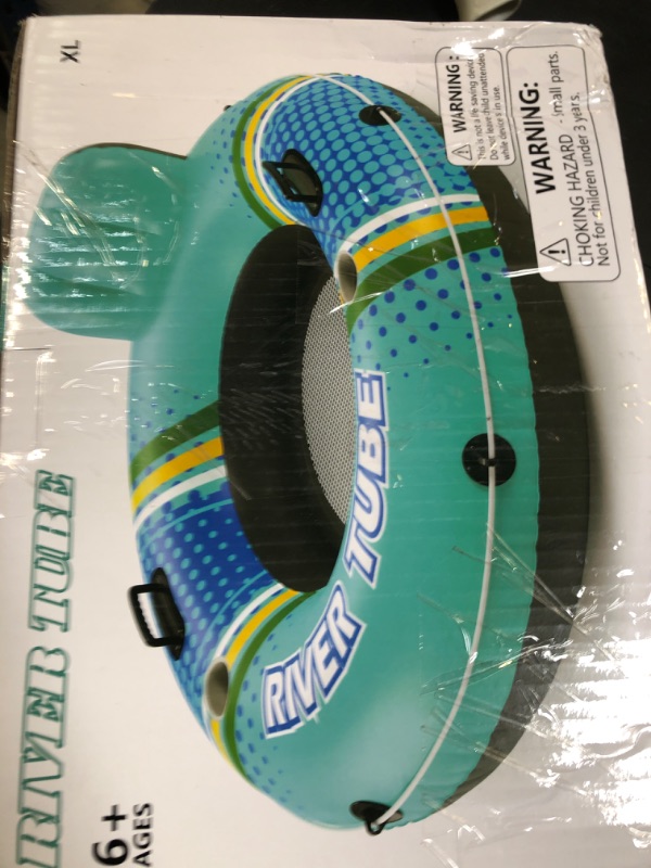 Photo 1 of Jasonwell Inflatable River Tube Float - Heavy Duty River Float Pool Floats Lake Premium Water Tubes for Floating Recreational River Raft Lounge Floaties with 2 Cup Holders for Adult