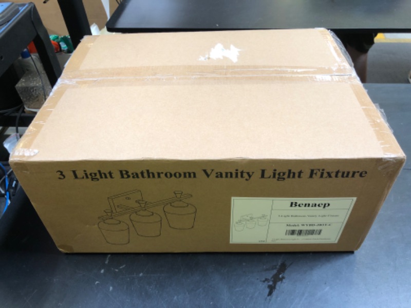 Photo 1 of Bathroom Vanity Light Fixtures Over Mirror,3 Light Modern Vanity Lighting with Clear Wine Glass Bathroom Lighting Bath Wall Lamp Oil Rubbed Bronze Orb Upgrade for Kitchen Living Room Hallway