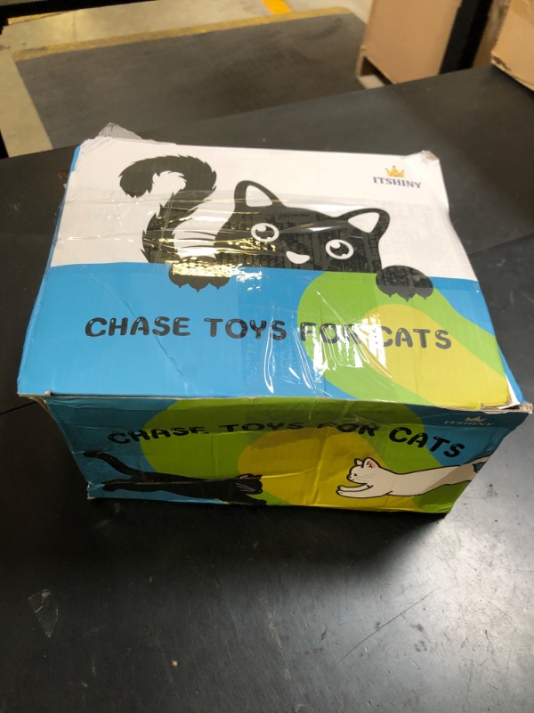 Photo 1 of ITSHINY Upgrade Interactive Cat Toys - Automatic Cat Toys for Bored Indoor Adult with Remote Control, 3 Speeds, Indoor Cat Chase Hunting Feather Toys for Fitness, Playtime & Energy Release (Sky Blue)