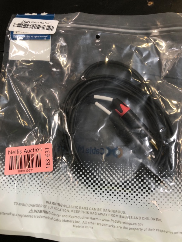 Photo 1 of Cable Matters 3.5mm TRS to Dual 6.35mm TS Breakout Cable - 6ft, 1/8 to 1/4 Stereo Cable, 3.5mm to 1/4 Y Splitter Cord