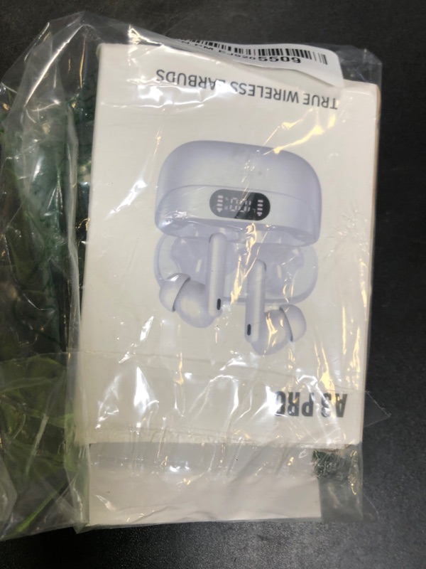 Photo 1 of TUMJUN Wireless Earbuds, 42H Playtime Bluetooth 5.3 Headphones, HiFi Stereo Call Noise Cancelling Earbuds, IPX7 Waterproof Stereo in-Ear Earphones with LED Display for iOS Android (White)