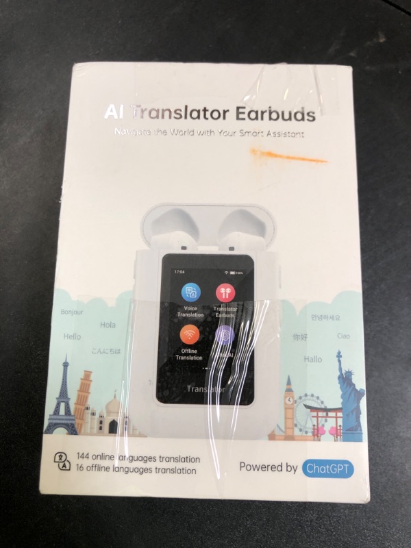Photo 1 of ANFIER A8 AI Translator Earbuds 2025 Model ChatGPT Offline Translation Earbuds Real Time No APP Required Independent Use Language Translator Device for 144 Languages for Business Travel and Daily Use