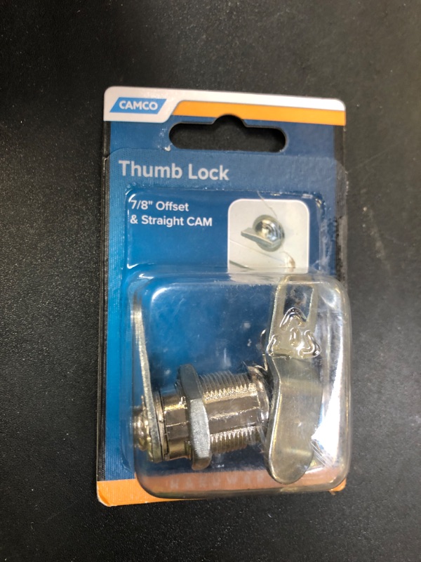 Photo 1 of Camco 44323 7/8" Thumb Operated Offset Cam Lock, Multicolor