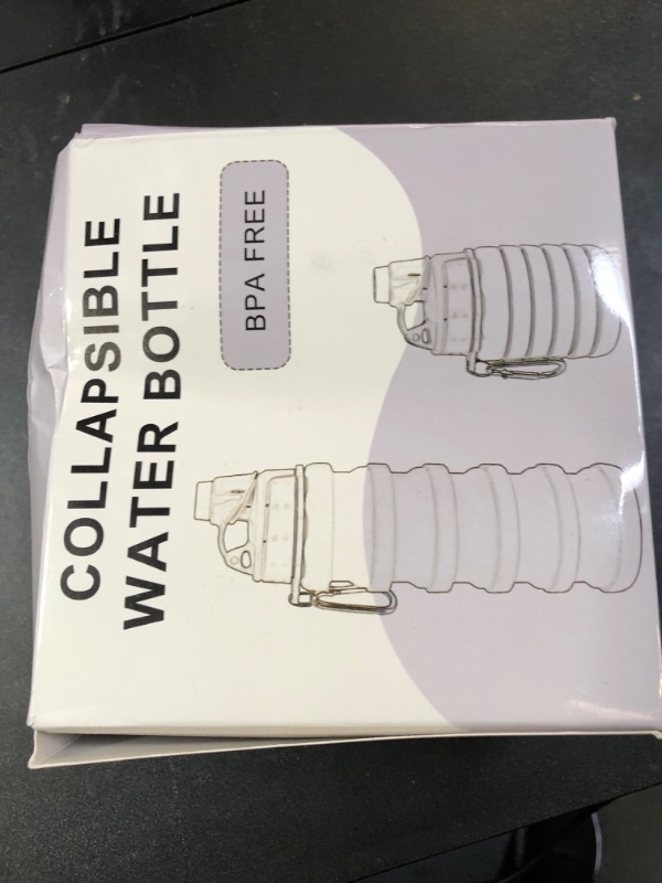 Photo 1 of YCTMALL Collapsible Water Bottles Two Pack Travel Sports Portable Sport Water Bottle comes with mountaineering Buckle 505ml silicone Water-proof camping water bottle (Green and Light grey Color)