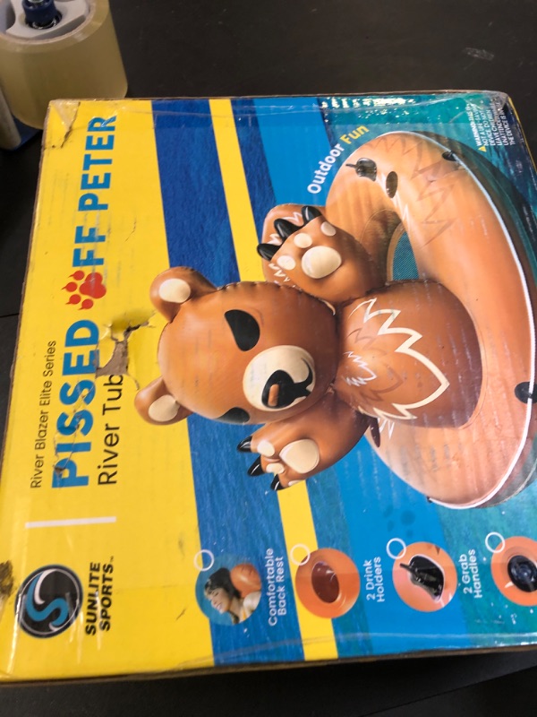 Photo 1 of Sunlite Sports 53" Heavy Duty River Tube Inflatable, Premium Water Float to Lounge Above Lake and River, Outdoor Water Raft Sport Fun- Peter The Bear XL