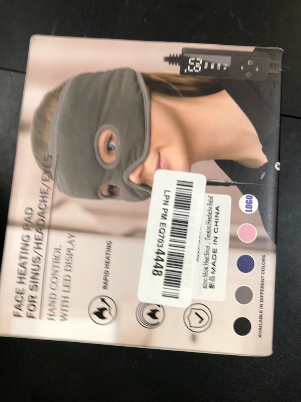 Photo 1 of sticro Sinus Relief Mask Moist Heat with 3 Temp Settings, Ex-Large Headache Mask Electric Face Heating Pad for Sinus Pressure Relief, Migraine, Tension Headache Relief