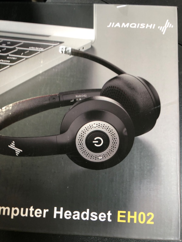 Photo 1 of JIAMQISHI Wireless Headset with AI Noise Cancelling Microphone Bluetooth Headset - Bluetooth V5.2 Headphones with USB Dongle & Mic Mute for Computer/Laptop/PC/iPhone/Android/Cell Phones/Zoom