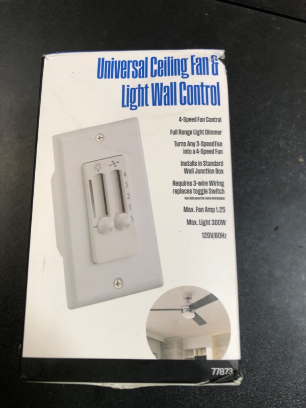 Photo 1 of Westinghouse 7787300 Ceilng Fan and Light Wall Control , White