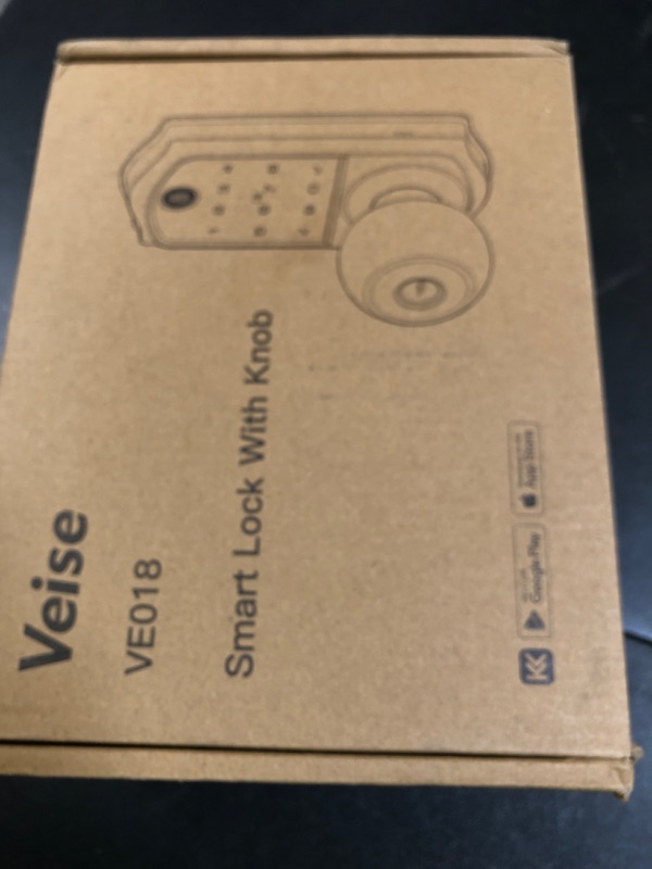 Photo 1 of Veise VE018 Smart Knob Handle Lock - Fingerprint, App Control, Keyless Entry for Front Door and Bedroom, Electronic Digital Keypad, Auto Lock, Remote Access Sharing, IP55 Weatherproof, Satin Nickel