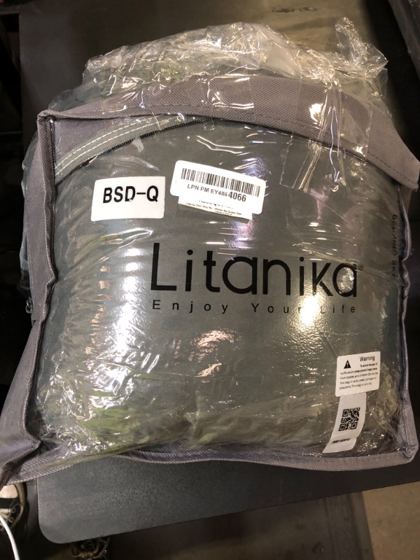 Photo 1 of Litanika Grey Comforter Queen Size Set, Dark Gray Lightweight Plain Bedding Comforters Sets, All Season Fluffy Bed Set (90x90In Comforter & 2 Pillowcases)
