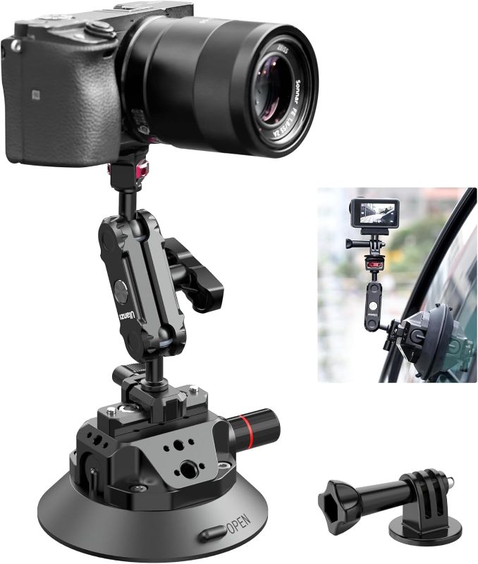 Photo 1 of ULANZI SC-02 Suction Mount 4.5'', Magic Arm Bracket for DSLR Cameras Action Camera Video Shooting Filming, Compatible with DJI OSMO Pocket 3/Insta 360 x5/OSMO 360/Sony/Canon/Nikon/Fuji Action Cameras
