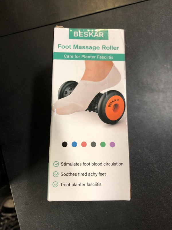 Photo 1 of BESKAR Foot Massage Roller for Plantar Fasciitis Relief, Portable Reflexology Tool Pressure Point Massage Rollers, Deep Tissue Massages for Relieving Feet Arch Heel Pain, Myofascial Pain Syndrome