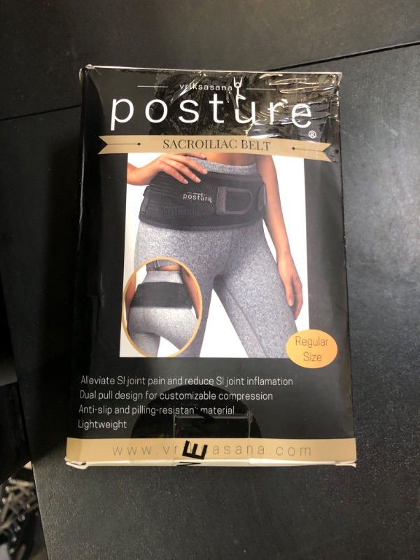 Photo 1 of Vriksasana Posture Sacroiliac Hip Belt for Women and Men That Alleviates Sciatic, Pelvic, Lower Back, Leg and Sacral Nerve Pain Caused by Si Joint Dysfunction| Trochanter Brace (Regular, Black)