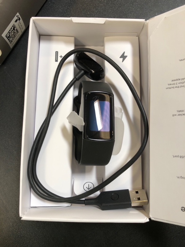 Photo 1 of Fitbit Charge 6 Fitness Tracker with Google apps, Heart Rate on Exercise Equipment, 6-Months Premium Membership Included, GPS, Health Tools and More, Obsidian/Black, One Size (S & L Bands Included)