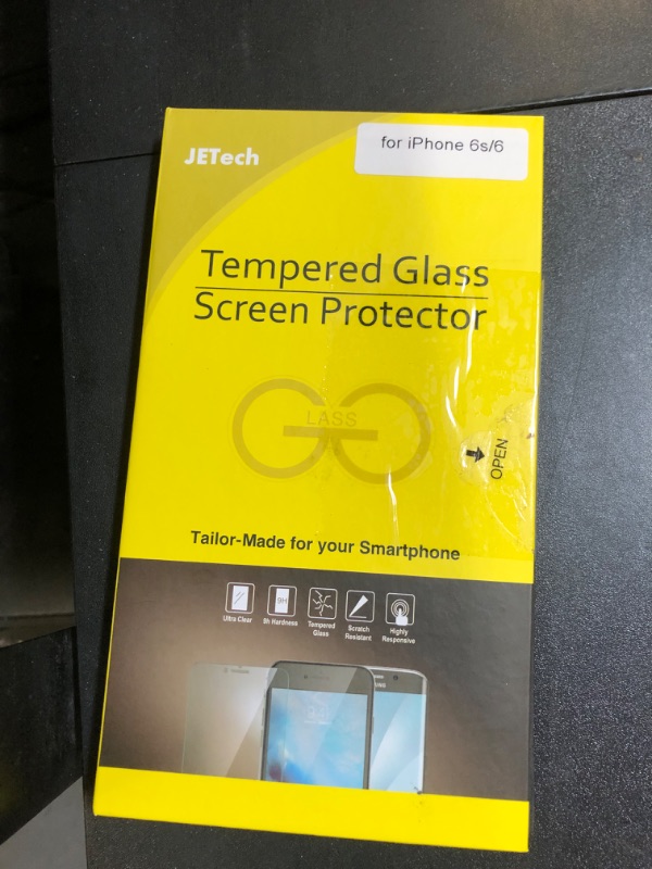Photo 1 of JETech Screen Protector for iPhone 6 and iPhone 6s, 4.7-Inch, Tempered Glass Film, 2-Pack