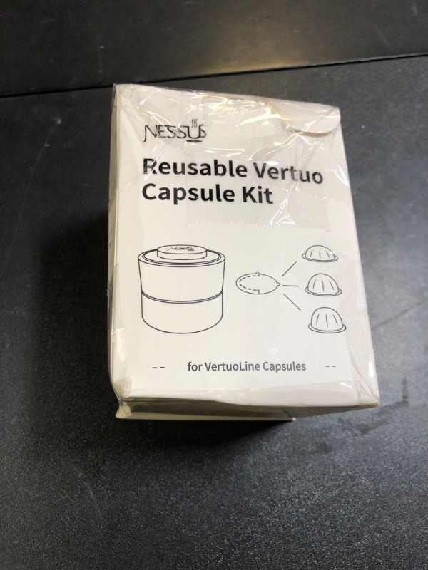 Photo 1 of Reusable Pods Kit for Nespresso Vertuo, Refillable Vertuo Coffee Pods Espresso Accessories with 100 pcs Foil Seals Lids, Holder and Brush for Nespresso Vertuo Plus Next Capsule Machine
