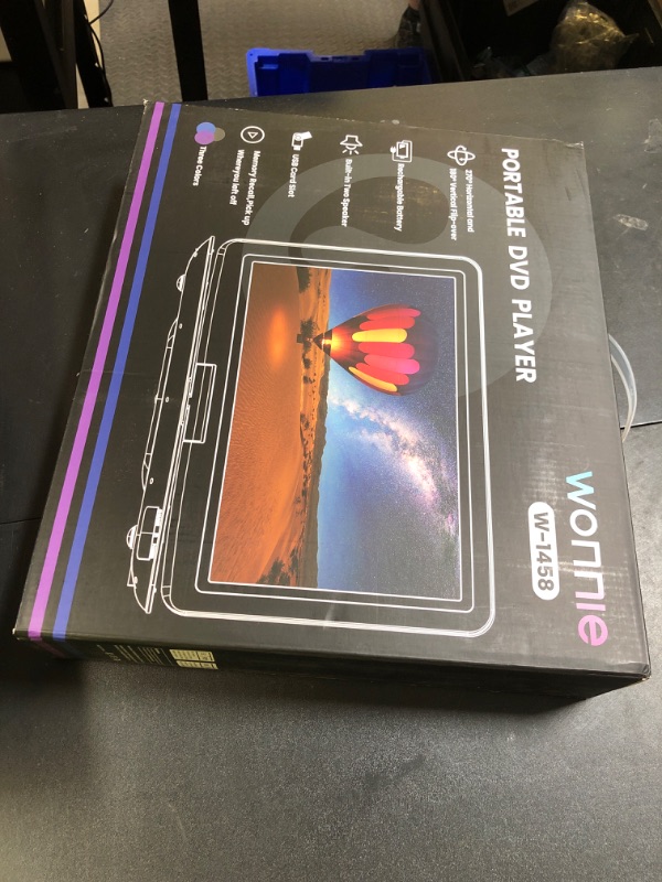 Photo 1 of WONNIE 17.9" Large Portable DVD/CD Player with 6 Hrs 5000mAH Rechargeable Battery, 15.4" Swivel Screen, 1366x768 HD LCD TFT, All Regions, Support USB/SD Card/Sync TV, High Volume Speaker