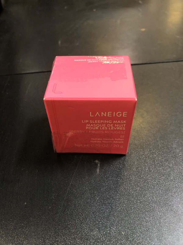 Photo 1 of LANEIGE Lip Sleeping Mask, Berry: Nourishing Overnight Lip Treatment with Vitamin C, Shea & Murumuru Butter for Hydrating Dry, Flaky Lips