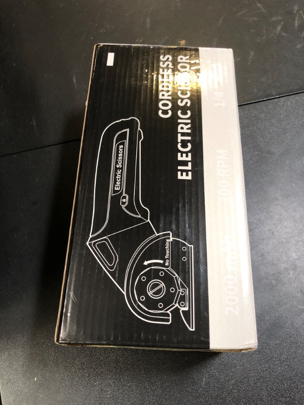 Photo 1 of EXPEDMAN 2025 NEW 4V Cordless Electric Scissors, Cardboard Cutter with 2 Titanium Blade, Safety Lock & Extra Blade, Rotary Cutter for Cardboard,Fabric,Plastic, Gifts for Men&Women - Light White