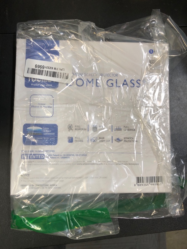 Photo 1 of DOME GLASS Whitestone Screen Protector for iPhone 16 Pro Max with UV lamp