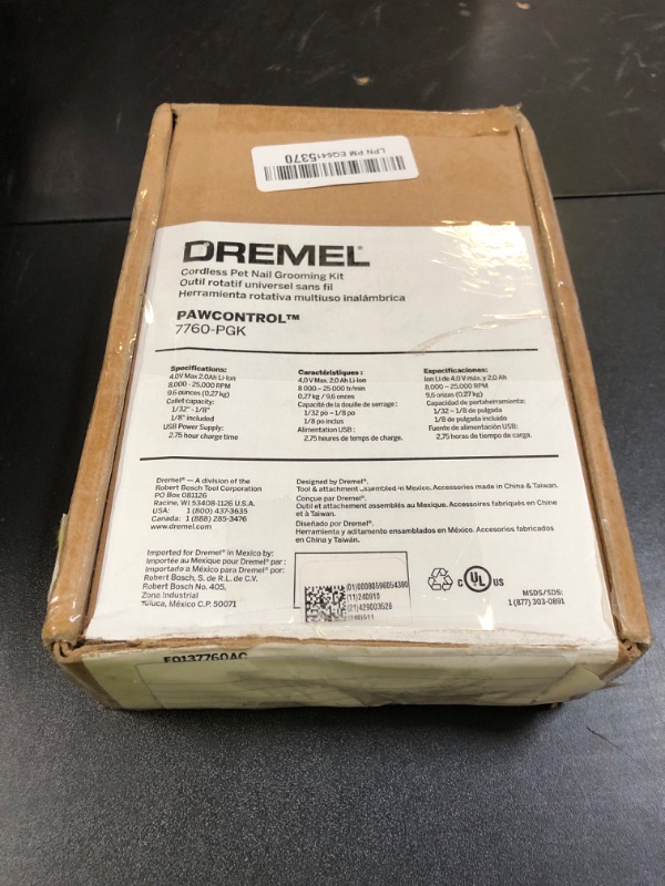 Photo 1 of Dremel PawControl 7760-PGK Dog Nail Grinder and Trimmer - Cordless & Rechargeable Pet Grooming Tool Kit - Safe and Humane for Dogs, Cats, and Small Animals