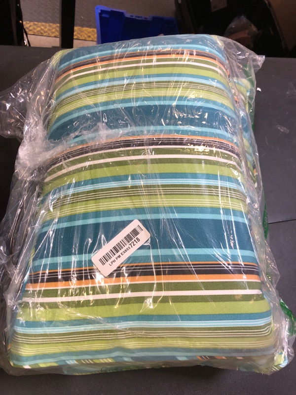 Photo 1 of Outdoor Lumbar Pillows Water Resistant 12x20 inch,Decorative Throw Pillow Set of 2 with Insert,Hidden Zipper Headrests for Patio Furniture Sofa Couch Chair(Green Stripe)