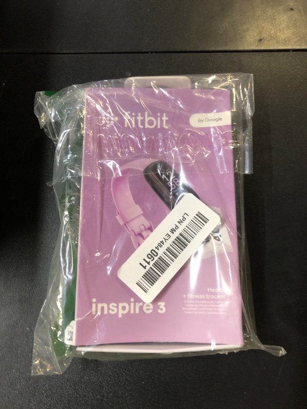 Photo 1 of Fitbit Inspire 3 Health &-Fitness-Tracker with Stress Management, Workout Intensity, Sleep Tracking, 24/7 Heart Rate and more, Lilac Bliss/Black, One Size (S & L Bands Included)