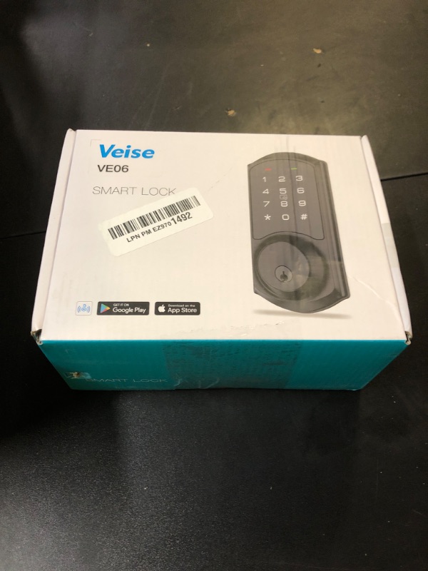 Photo 1 of Veise VE06-H Smart Front Door Lock Set, App Control, Keyless Entry Deadbolt with Lever Handle, Electronic Digital Touchscreen Keypad, Auto Lock, Easy Install, Matte Black