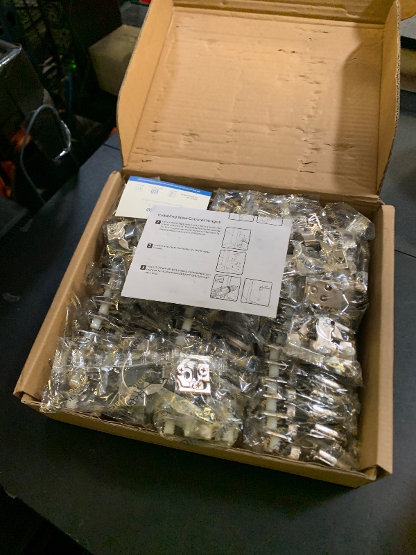 Photo 1 of Ravinte 60 Pack (30 Pairs) 1/2 Inch Overlay Soft Close Hinges for Kitchen Cabinets - Satin Nickel Hidden Concealed Hinge, Stainless Steel, Self Closing