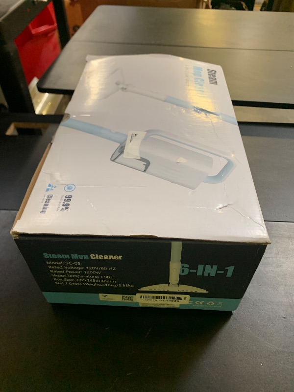 Photo 1 of Steam Cleaner, 6 in1 Rotated Steam Mop Cleaner with 2 Modes, 2 Microfiber Pads, 400ML Removable Tank, 23FT Power Cable, Detachable Steam Mops for Floor, Laminate Floor, Tiles Cleaning (Light Blue)