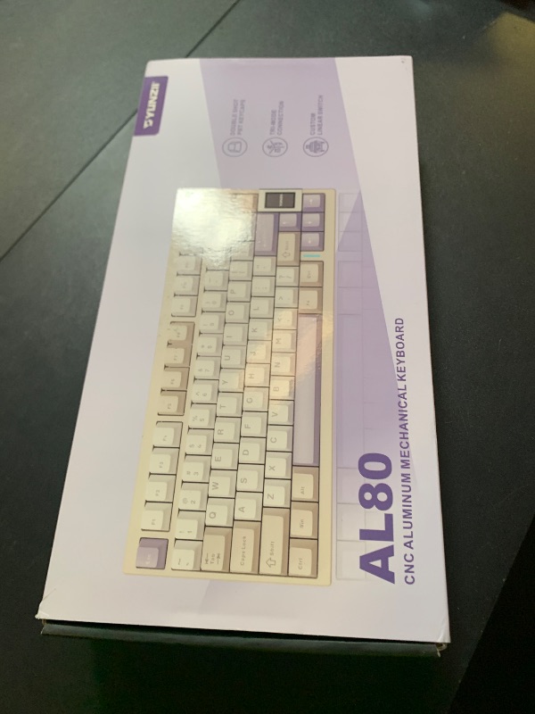 Photo 1 of YUNZII AL80 Wireless Mechanical Keyboard,Full Aluminum CNC, Smart LCD Display,Hot Swappable Gasket Mount 75% Layout with Knob,BT/2.4G/USB-C,QMK/VIA Support for Win/Mac (Beige, Gateron Zero Switch)